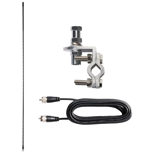 cobra-single-mirror-mount-cable-and-cb-antenna-kit image 1