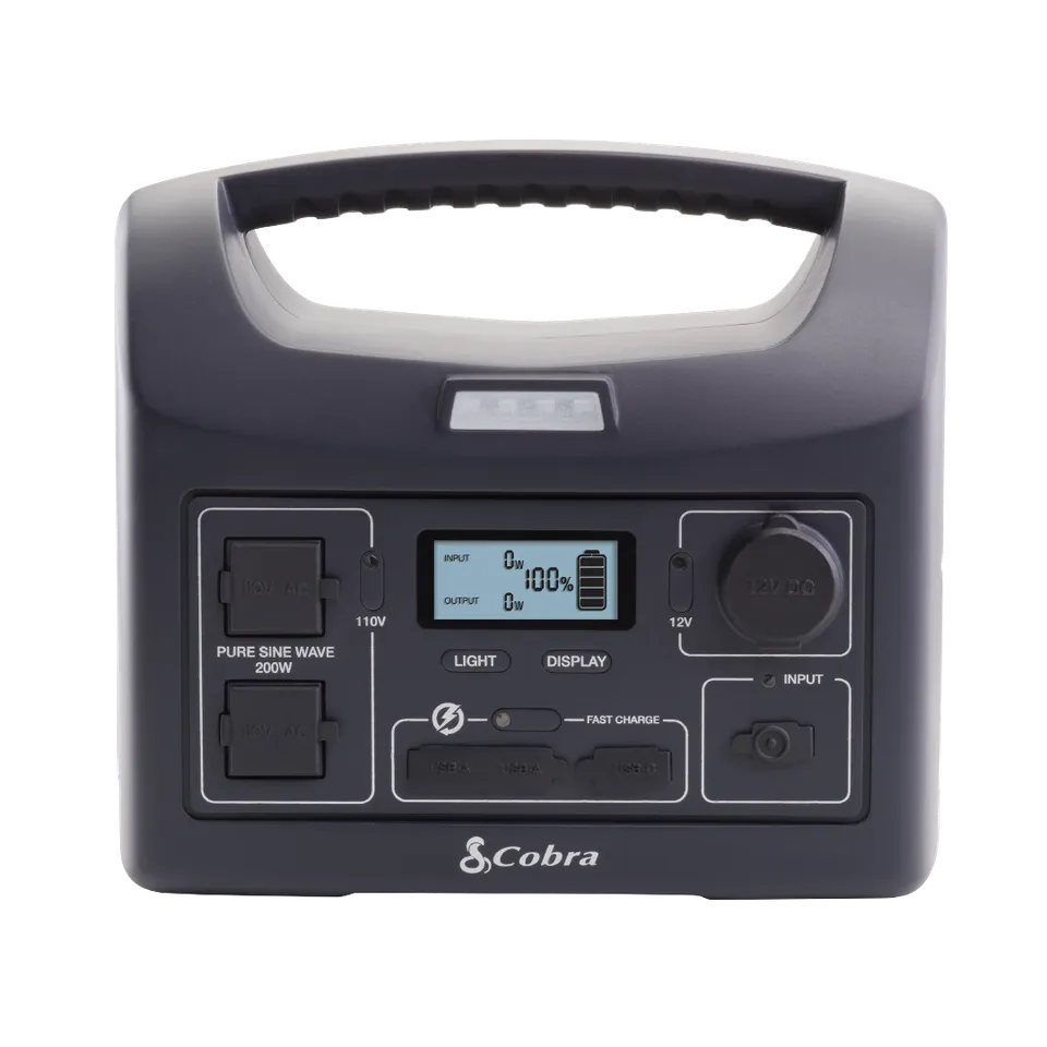 cobra-portable-power-station-200w-with-solar-recharge-and-pure-sine-wave image 1
