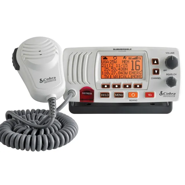 cobra-mrf57-fixed-mount-vhf-marine-radio-with-dsc-and-rewind-say-again image 1