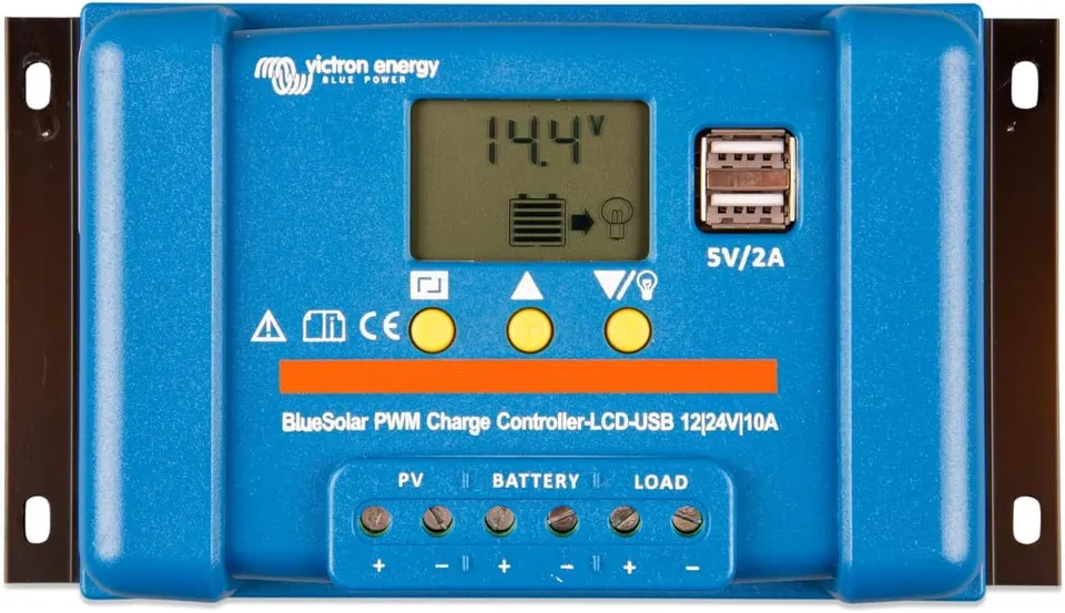 victron-energy-bluesolar-pwm-lcd-usb-12-24-volt-10-amp-charge-controller image 1
