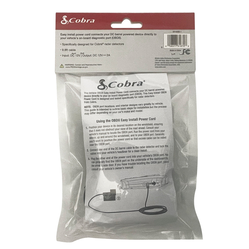 cobra-easy-hardwire-kit-obdii-to-barrel-connector-for-radar-detectors-item-00100 image 7