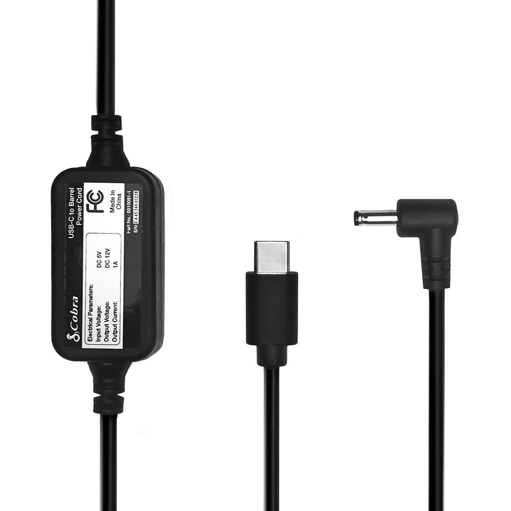 cobra-power-cord-usb-c-to-barrel-connector-for-radar-detectors image 1