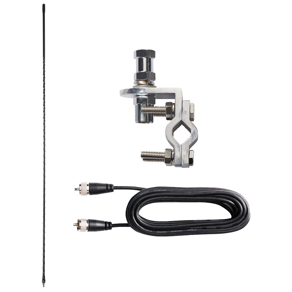 cobra-single-mirror-mount-cable-and-cb-antenna-kit image 1
