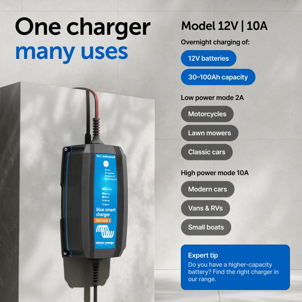victron-energy-blue-smart-ip65-12v-10a-bluetooth-smart-battery-charger-with-powe image 6