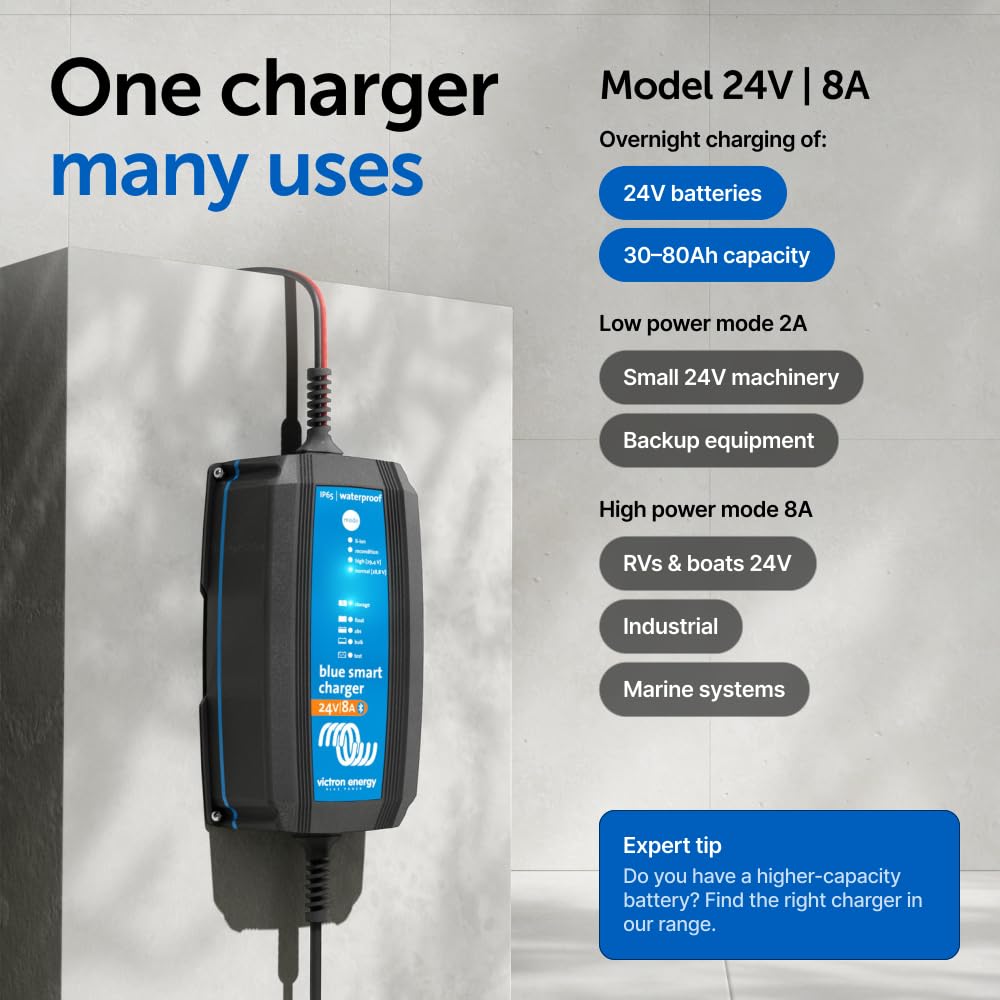victron-energy-blue-smart-ip65-smart-car-battery-charger-24v-8a-bluetooth-float- image 6