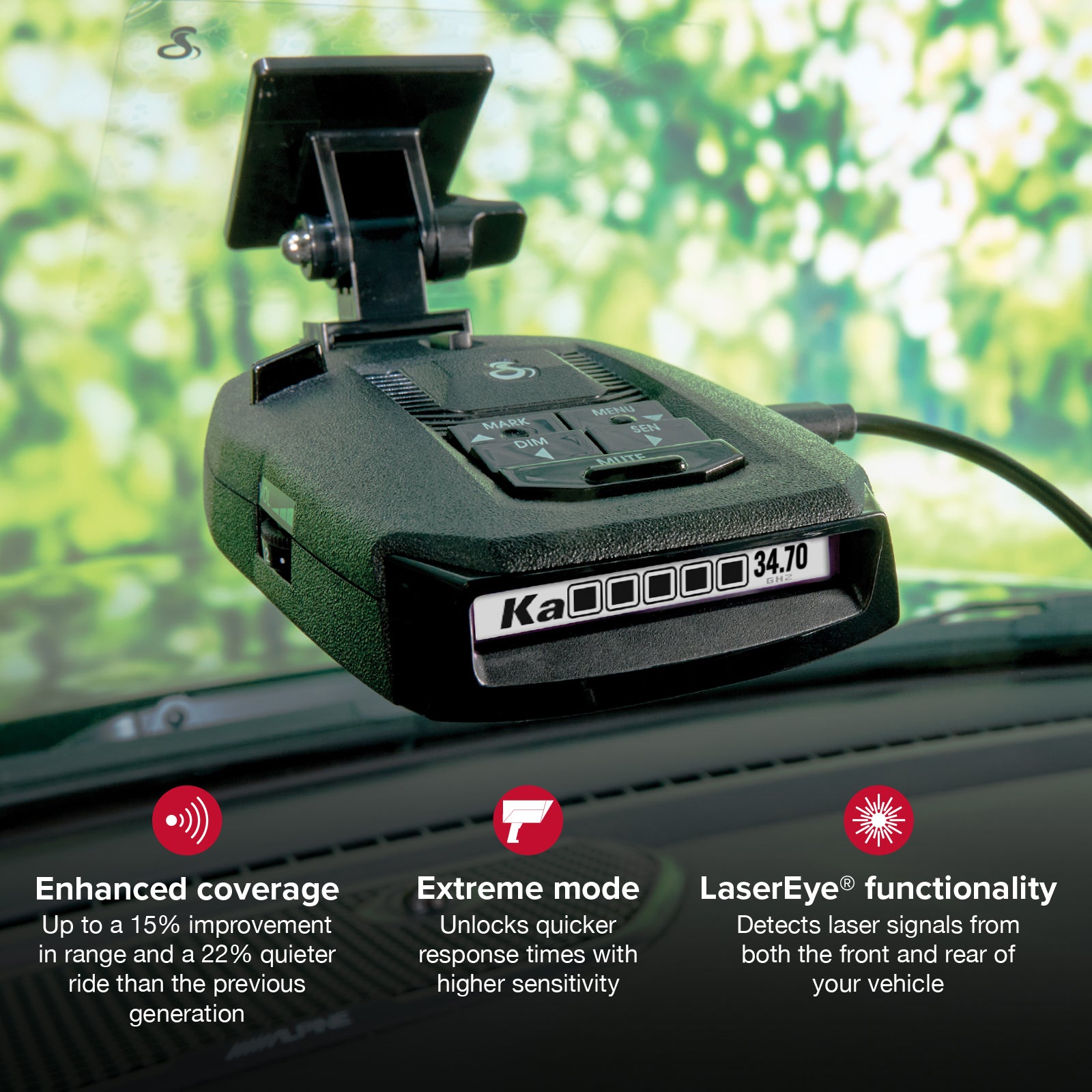cobra-rad-490i-radar-detector-with-digital-signal-processing-and-app-connectivit image 2